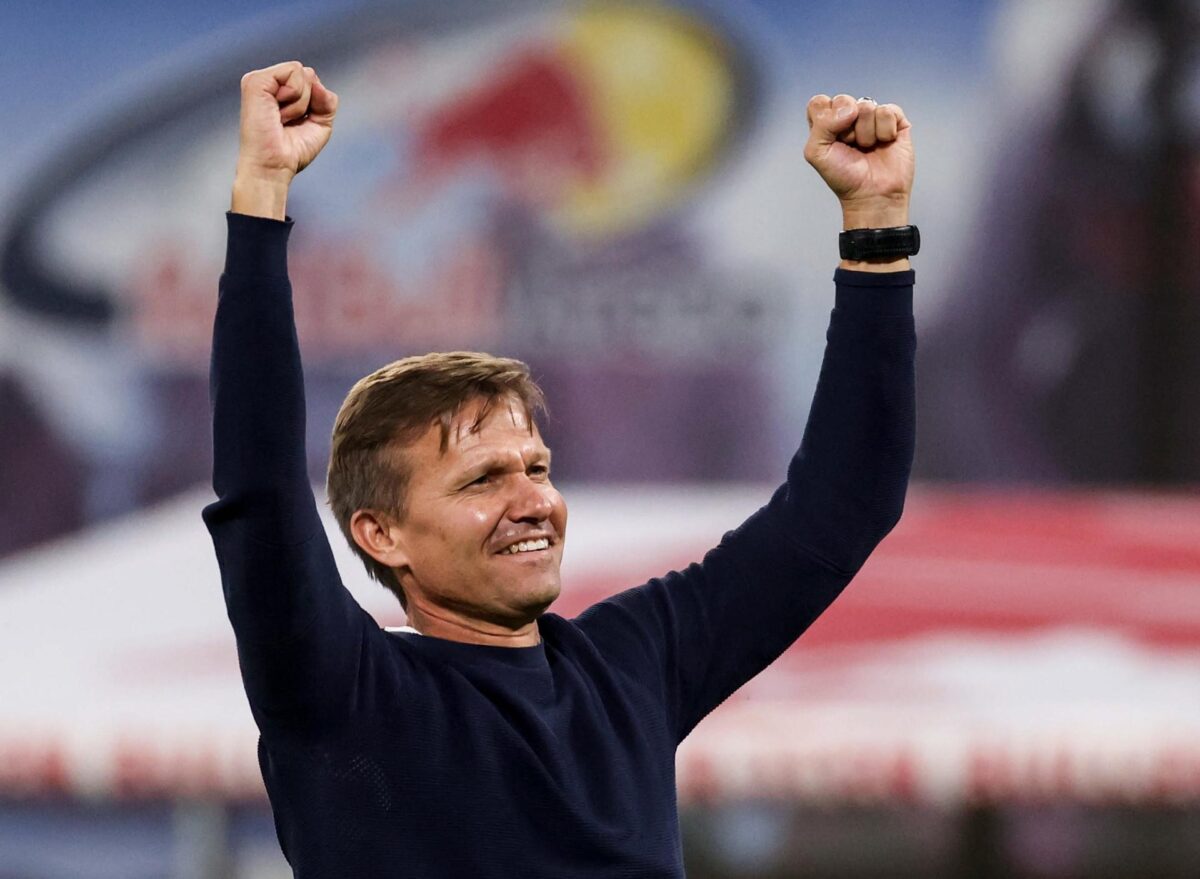 Fotografía de archivo en la que se registró al seleccionador del equipo nacional masculino de fútbol de Canadá, el estadounidense Jesse Marsch, en Leipzig (Alemania). EFE/Filip Singer