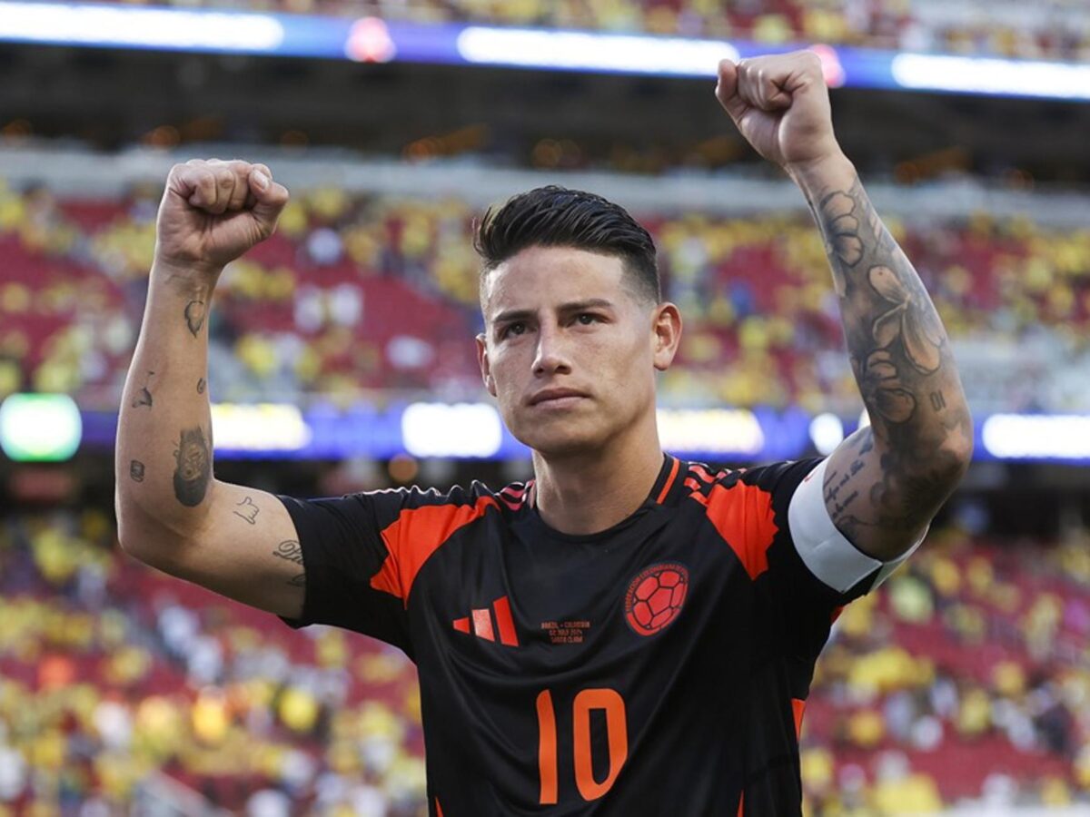 El centrocampista colombiano James Rodríguez en la Copa América 2024. EFE/EPA/JUAN G. MABANGLO